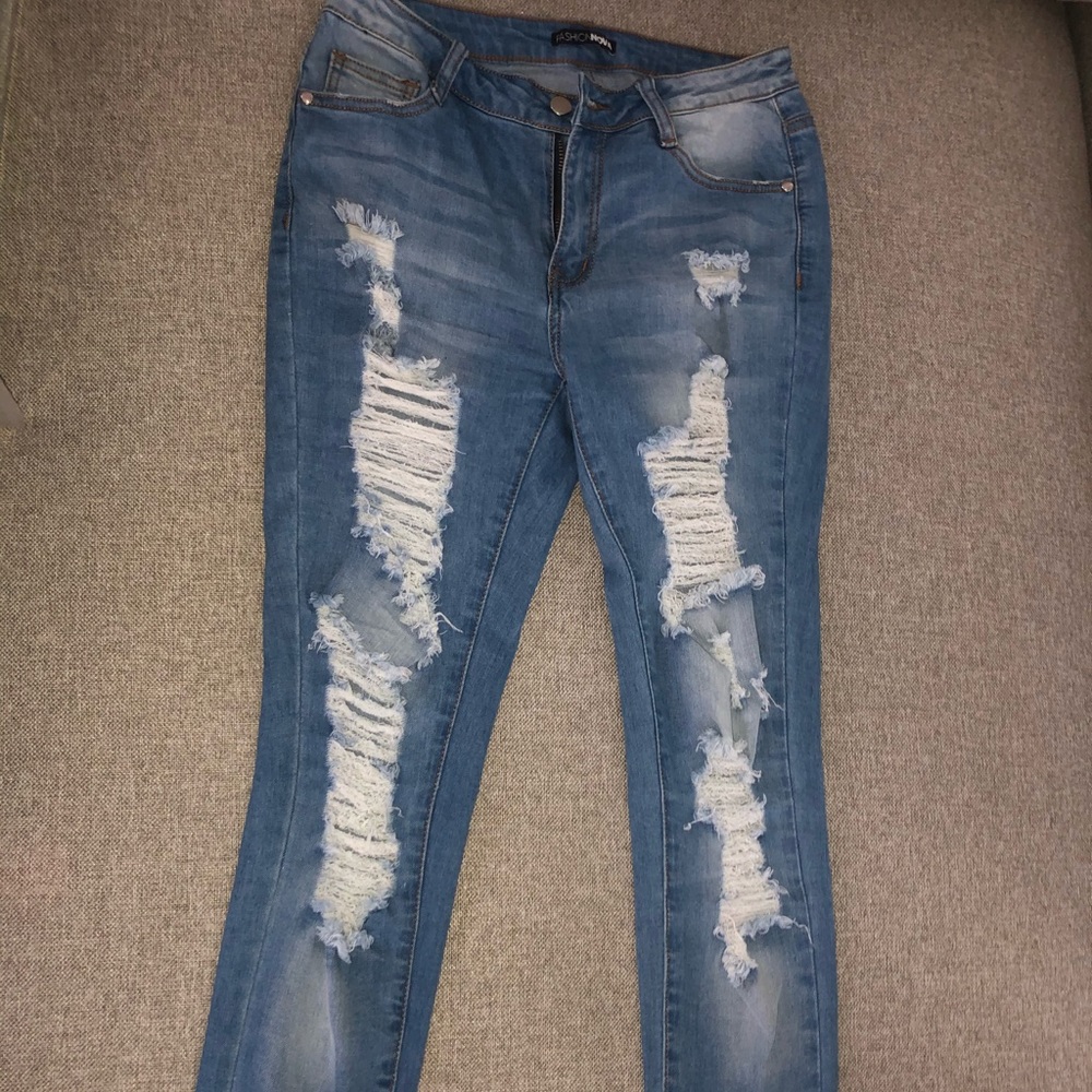 Distressed jeans